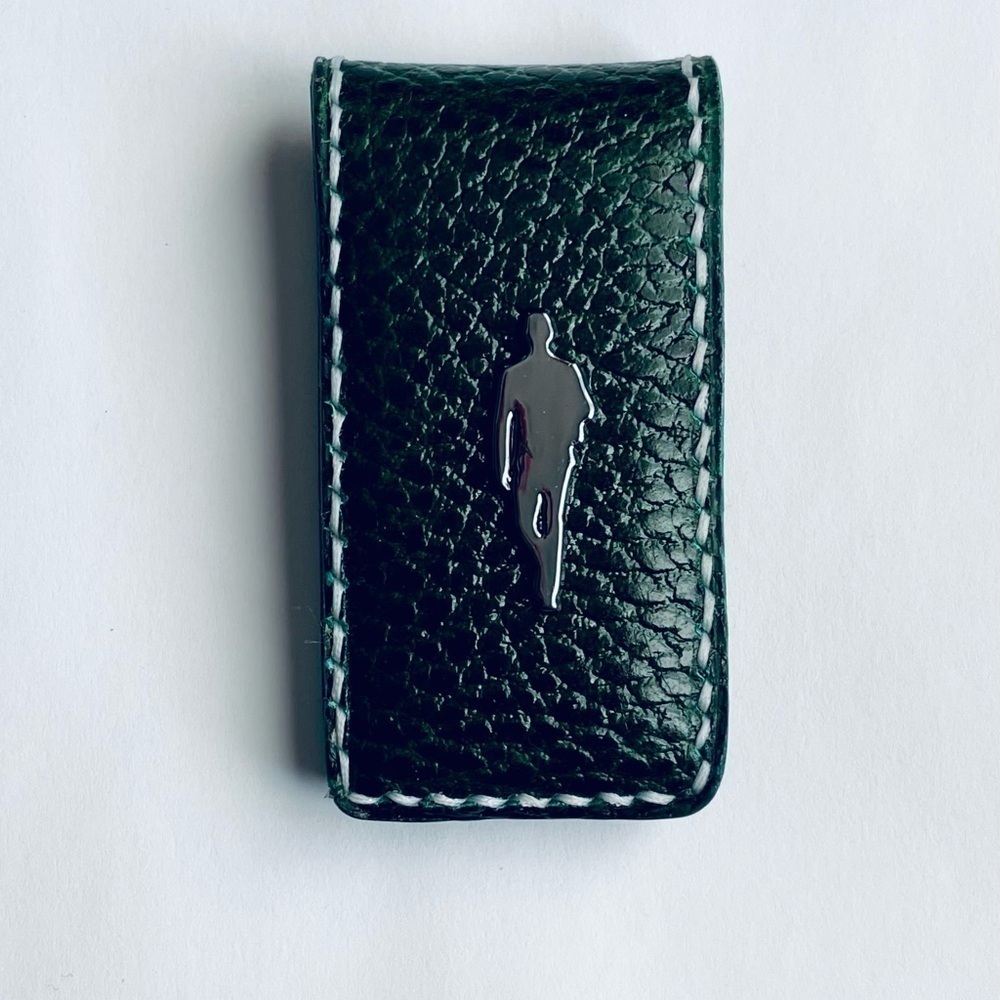Hand Crafted Leather Money Clip, Strong Magnet, Accessory for Men (Green) - Picture 2 of 4